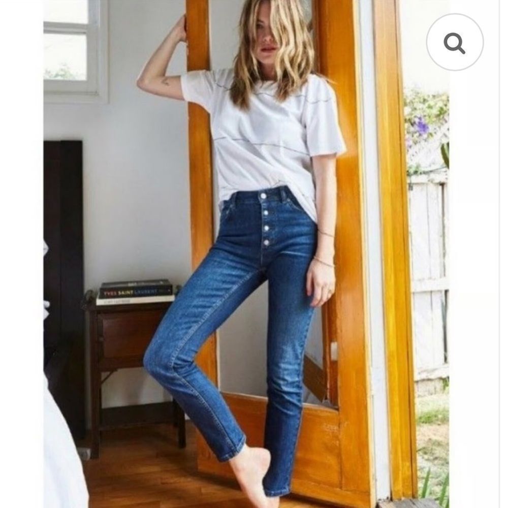 Anine Bing High Waisted Skinny Leg Button fly Jeans Size 27
